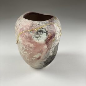 Kirsty Manger Maha Gayatri Stoneware, pit fired, kintsugi 18 x 14cm SOLD