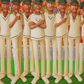 William Linford Baggy Green XI Break for Drinks Oil on canvas 100 x 140cm $4,400