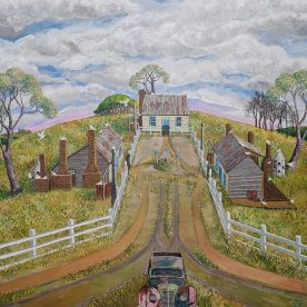 Linda Gallus Dovecote Cottages Acrylic on canvas 102 x 102cm $2,850 Available to view on request