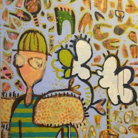 Margeret Delahunty Spencer Beach Life Acrylic & ink on canvas 1550 x 1250mm $2,800