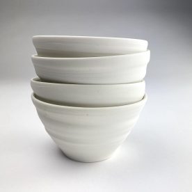 Kirsty Manger RAW Bowls White Porcelain 1280 H7cm x W13cm $65 each 1 remaining