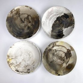 Kirsty Manger RAW Plates Pit Fired Porcelain 1280 H3cm x W24cm $150 each 3 remaining