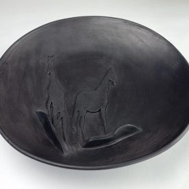 Kirsty Manger Shadow Bowl - Black Black Clay H8cm x W32cm SOLD