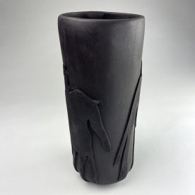 Kirsty Manger Shadow Vase-Black Black Clay H31cm x W14cm $550