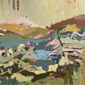Kate Gorman The Pine Beside the Track Acrylic on Linen 95 x 95cm sold