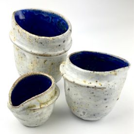 Kirsty Manger CONTOUR Jugs Mixed Clay, various glazes 1280 1220 S M L  $110, SOLD $140, $150