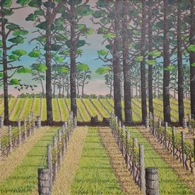 not only do we enjoy the Leura Park Estate wines our artist Linda Gallus has captured the vineyard on canvas