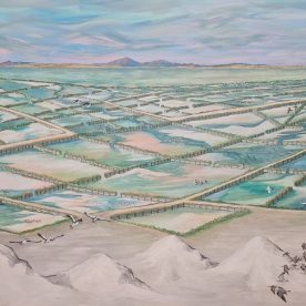 Linda Gallus Salt Works Wetland Acrylic on Canvas 76 x 122cm $2,800