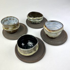 Kirsty Manger Wind Cup & Saucer 1-4 Mixed Clay, Slips, Various Glazes and Firings 1280 1220 $130-$150