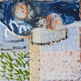 Margaret Delahunty Spencer Moored Diving Under the Pier Acrylic, oil & Ink on Canvas 1550 x 1550mm $4,400