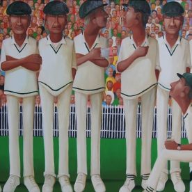 William Linford Green Caps XI Oil on Canvas 90 x 150cm SOLD