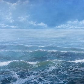 Jane Millington Floating Away Oil on Canvas 830 x 830mm Vic Ash Frame $2,150