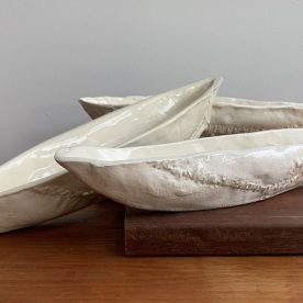 Beatrice Magalotti Ceramic Boats Earthenware 5 x 26 x 6cm $80 each  AVAILABLETO ORDER