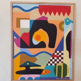 Bruce Webb Coloured Fields #3 Acrylic on Canvas 50 x 40cm Framed $450