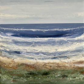 Georgie Gall Anglesea Back Beach Oil & acrylic on canvas 64 x 64cm Framed sold
