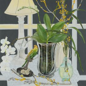 Alexandra Lewisohn Night Orchids Gouache on Board 585 x 520mm Framed sold