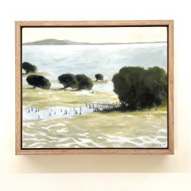 Anne Miller Stoic Friends Oil on Board 25 x 30cm Framed $525