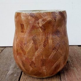 Len Kuhl Jakobsen stoneware, woodfired, med brown 15 x 13cm $250