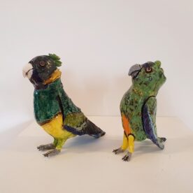 Kaye Clancy Pee Port Lincoln Parrot & Billy Boy Orange Parrot $220 each, both sold