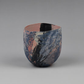 Wendy Jagger Pink Lichen Raku stoneware 13.5 x 12 x 12cm $280
