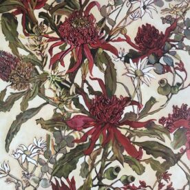 Veronica O'Leary Waratah & Flannel Flowers Acrylic & Oil on Canvas 97 x 76cm $2,500
