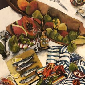 Veronica O'Leary, An Afternoon with Stone and Wood, Oil on board, Tassie Oak frame, 73 x 68cm, $2,500