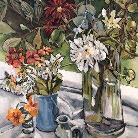 Veronica O'Leary, One Sunday Afternoon, 2025, Oil on board, 51 x 41cm, Natural frame, $1,850