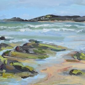 Wendy Jagger, Across To Marengo, Oil on board, 30x60cm, Natural frame, $895