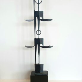 George Lianos Black, Blue, Grey Steel, patina, stone, Unique H96 x 21.5 x D10cm $1,250
