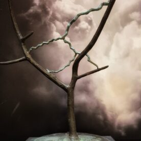 LG Fragile Earth, Bronze on painted book, Unique, H60 x W29 x D15cm, $4,000