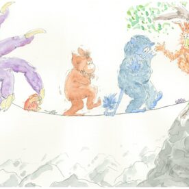 Sally Wilson Helping Hands Watercolour & Ink on paper 21 x 30cm $390 Sally Wilson Helping Hands Watercolour & Ink on paper 21 x 30cm $390