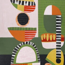 Kaz Shirley Don't Worry Be Happy Acrylic on Linen 80 x 60cm Oak frame $1400 C