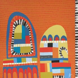 Kaz Shirley Eye Spy Acrylic on Linen 80 x 80cm Oak frame $1600