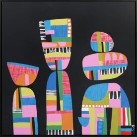 Kaz Shirley Fairy Floss Acrylic on linen 100 x 100cm Black frame $1900 Sold C