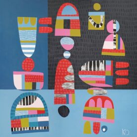 Kaz Shirley Rocketman Acrylic on Linen 100 x 100cm Oak frame $2000