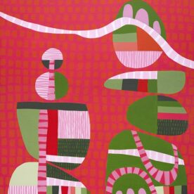 Kaz Shirley Strawberries and Cream Acrylic on Linen 80 x 60cm Oak frame $1400