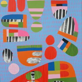 Kaz Shirley The Juggler Acrylic on Linen 80 x 60cm Oak frame $1400