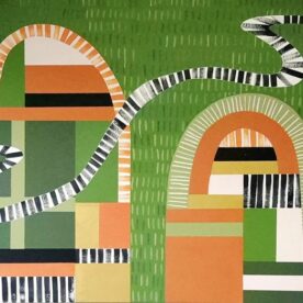 Kaz Shirley The Long Flat Acrylic on Canvas 92 x 122cm Oak frame $2200