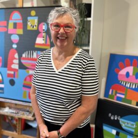 Kaz Shirley in Studio with new works