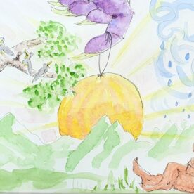 Sally Wilson The Sun Will Rise Again - All is Well, Watercolour & ink on paper 21 x 30cm Natural frame $390 C Sally Wilson The Sun Will Rise Again - All is Well, Watercolour & ink on paper 21 x 30cm Natural frame $390 C