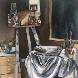 Veronica O'Leary On the easel Oil on canvas 30x30cm $580 C
