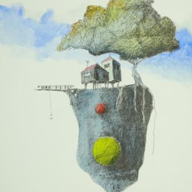 Viktor Kalinowski Sky folk hook Watercolour pen Archer paper 45.7 x 35.5 with balck mount & frame $485 sold Viktor Kalinowski Sky folk hook Watercolour pen Archer paper 45.7 x 35.5 with balck mount & frame $485 sold