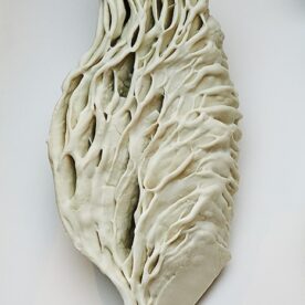 Amy Kennedy. Caress, 2021, artist blend clay glaze material, H30 x W13 x D4cm, $1500. Sold Photo Henry Trumble. Amy Kennedy. Caress, 2021, artist blend clay glaze material, H30 x W13 x D4cm, $1500. Sold Photo Henry Trumble.