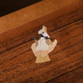 Jake Lunniss Cockatoo Marquetry Detail Available to order Jake Lunniss Cockatoo Marquetry Detail Available to order