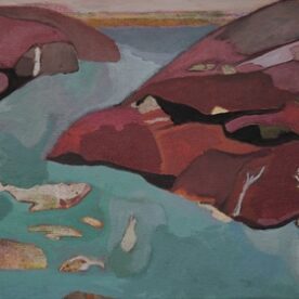 Gordon Lingard Once Upon a Whale Acrylic 34 x 80cm Framed $850