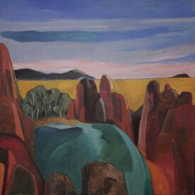 Gordon Lingard Rest For A Season Acrylic on canvas 104 x 104cm Natural frame $2,400 sold