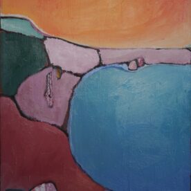 Gordon Lingard Still Water Mixed media 79 x 64cm Framed in Black Oak $1,250