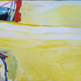 Frank Burgers Yellow 305 x 700mm Oil on linen Hardwood frame $2,300